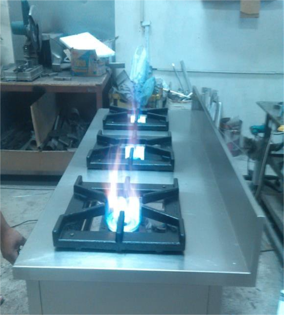 Three burner indian Cooking range